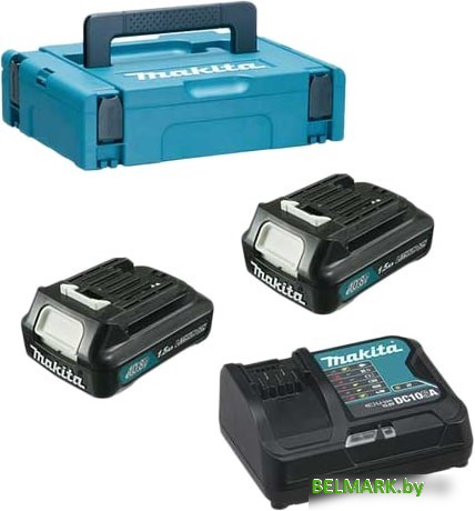 Аккумулятор с зарядным устройством Makita BL1016 + DC10SB (12В/1.5 Ah + 10.8-12В) - фото