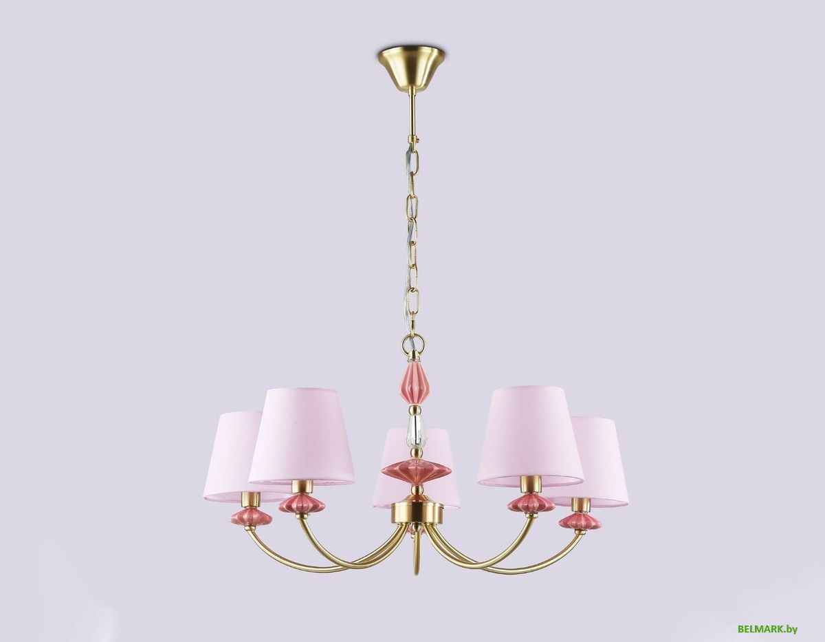 Подвесная люстра Ambrella LH75024/5 GD/PI (золото/розовый) - фото2