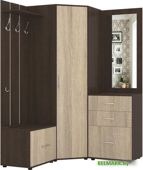 Стенка Интермебель Визит-2 (дуб венге/дуб сонома) - фото