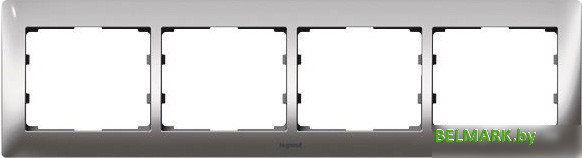 Рамка Legrand Galea Life 4 пост (горизонтальная, хром) - фото