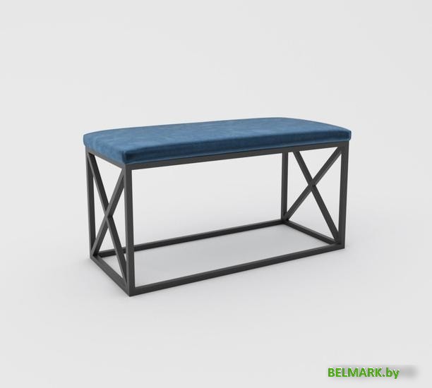 Банкетка Hype Mebel Куб (черный/синий) - фото