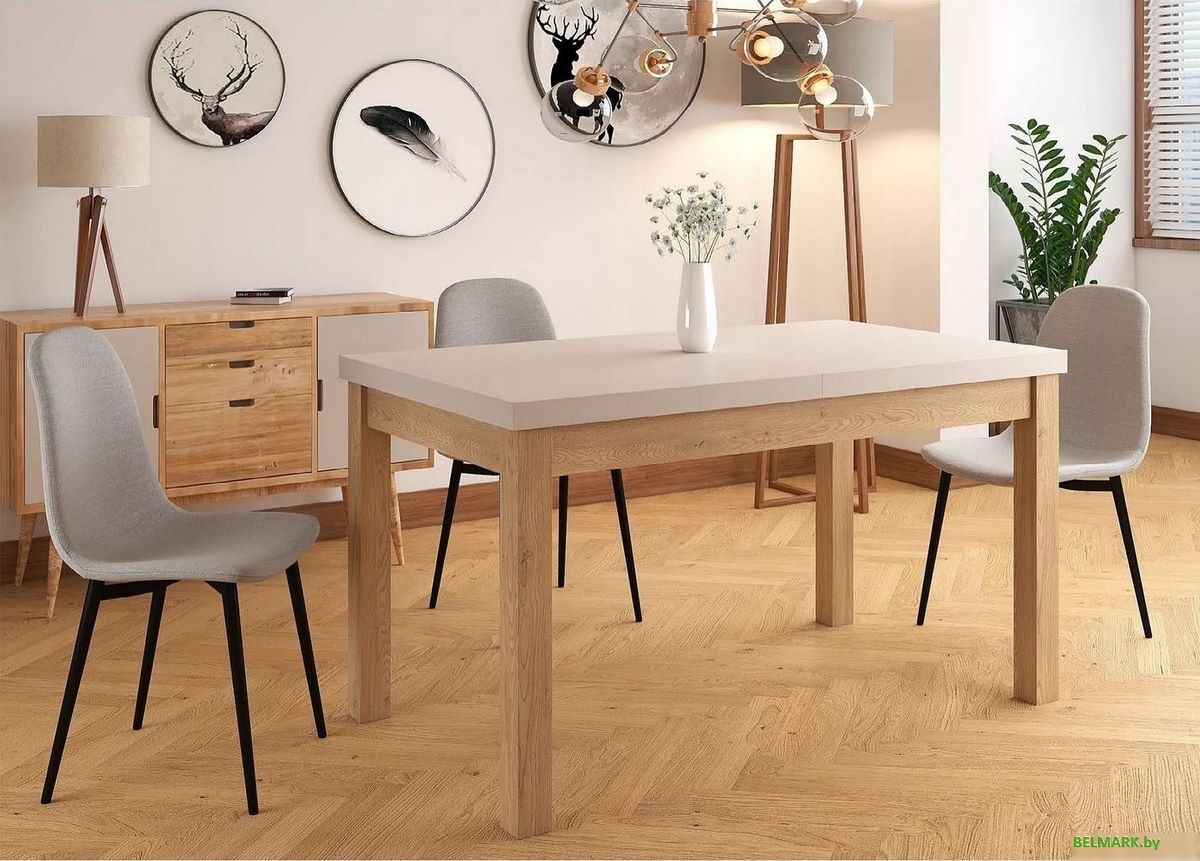 Кухонный стол Signal Presto 140-218/80 (кашемир/дуб кремона) - фото
