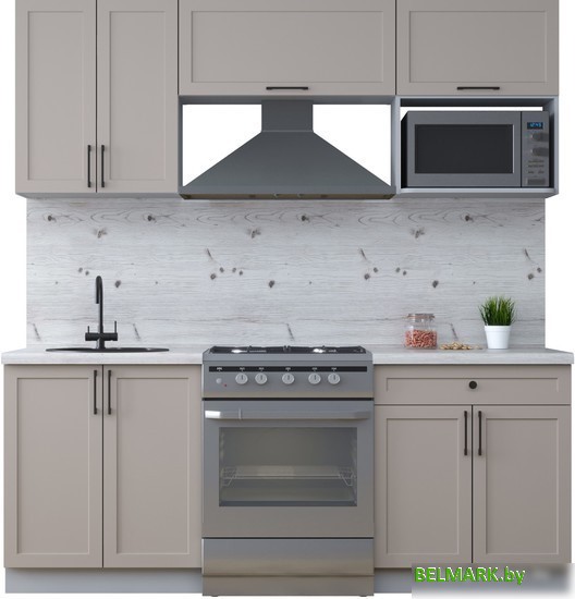 Готовая кухня Интерлиния Тренд 2.0В (луна/луна/бискайская сосна) - фото
