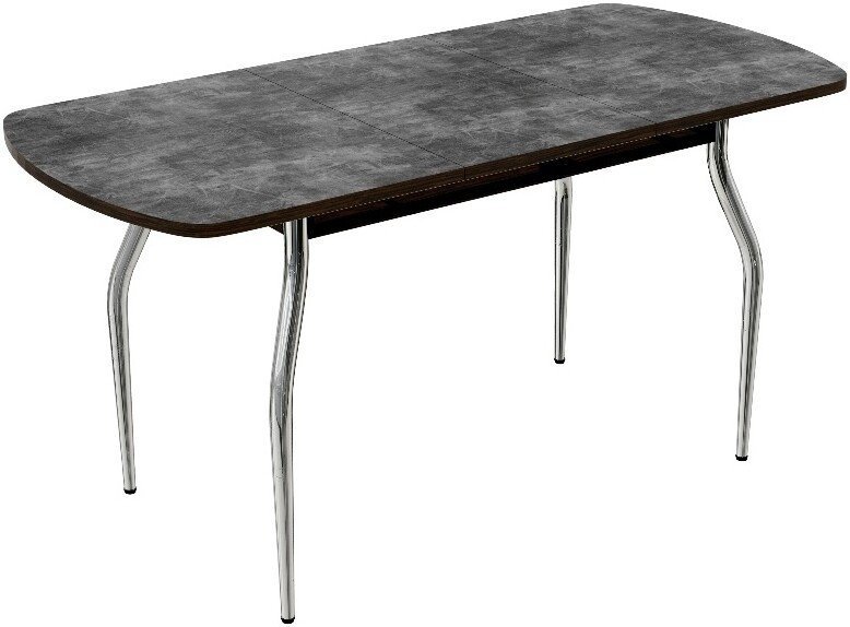Кухонный стол ВВР ЛДСП Раздвижной (камень темный/изогнутое) - фото