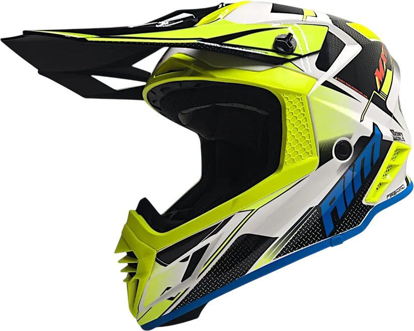 Мотошлем AIM RH855 Fiber Glass Swift RH855S-BYR-M (M, желтый/красный) - фото