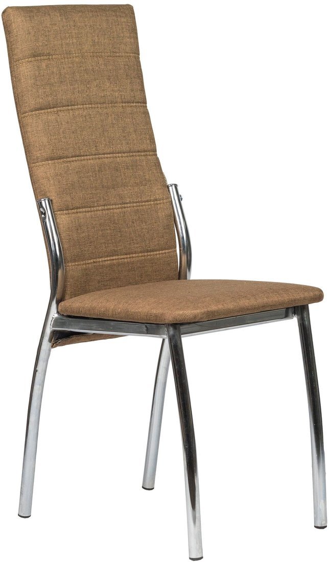 Стул ВВР Прага (коричневый/хром, рогожка) - фото