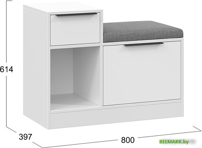 Банкетка Трия Агата комбинированная (белый) - фото2