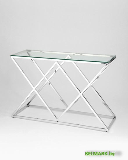 Консольный стол Stool Group Инсигния 120x40 ECST-026 (прозрачное стекло/сталь серебристый) - фото2