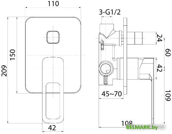 Смеситель IDDIS Slide SLIBL00i67 (черный) - фото2
