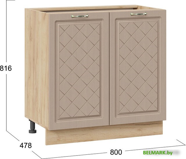 Шкаф напольный Трия Бьянка 1Н8 (дуб крафт золотой/дуб кофе) - фото2