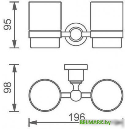 Стакан для зубной щетки и пасты Aquanet 3884D 189266 - фото2