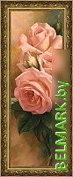 Картина Декарт Нежные розовые розы 30х90 2 8Л0498 (в раме) - фото