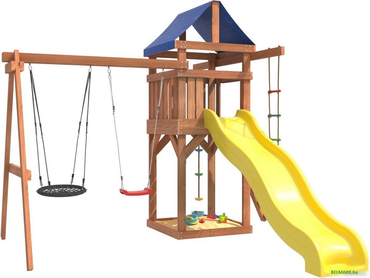 Игровой комплекс National Tree Company С качелями лодочка и гнездом 60 IgroWoods ДП-3 - фото