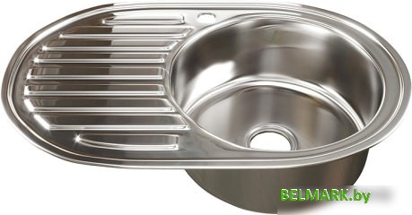 Кухонная мойка Mixline 533708 (правая, полированная, 0.8 мм) - фото