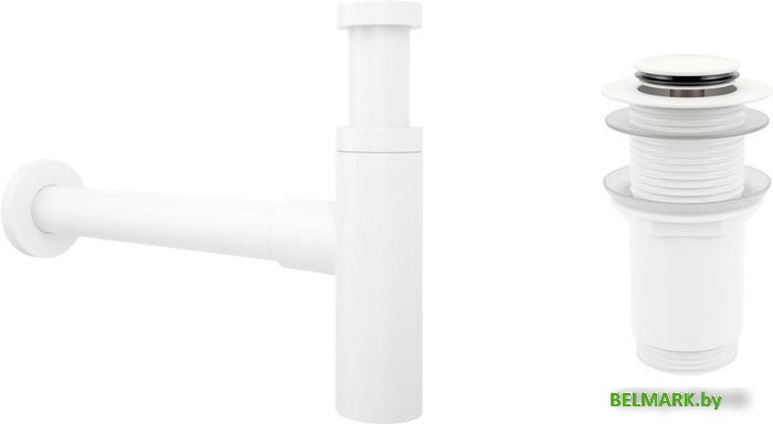 Сифон Wellsee Drainage System 182123002 (сифон, донный клапан, матовый белый) - фото