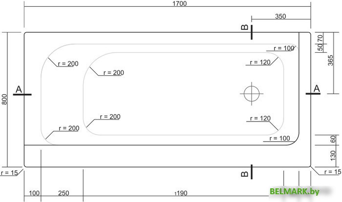 Ванна Cersanit Smart 170x80 L [S301-117] - фото2