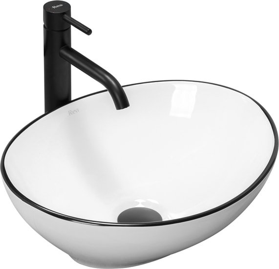 Умывальник Rea Sofia (белый/черный) - фото