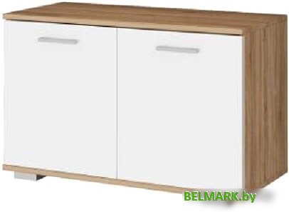 Тумба для обуви Памир Италия О-800 (дуб сонома/белый глянец) - фото