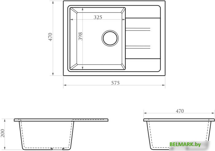 Кухонная мойка Berge BR-5850 (графит матовый) - фото2