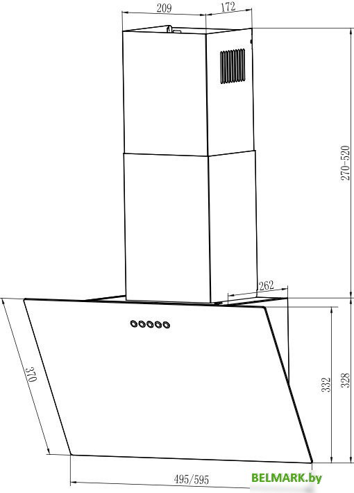Кухонная вытяжка Weissgauff Sigma 50 PB BL (черный) - фото2