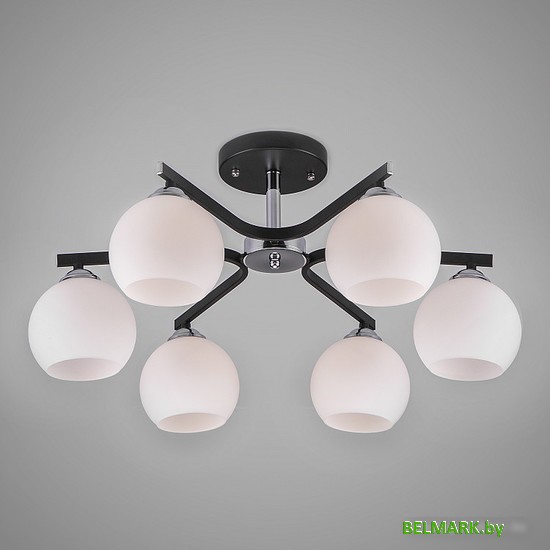 Люстра средней высоты Евросвет Blasco 30145/6 хром/венге - фото