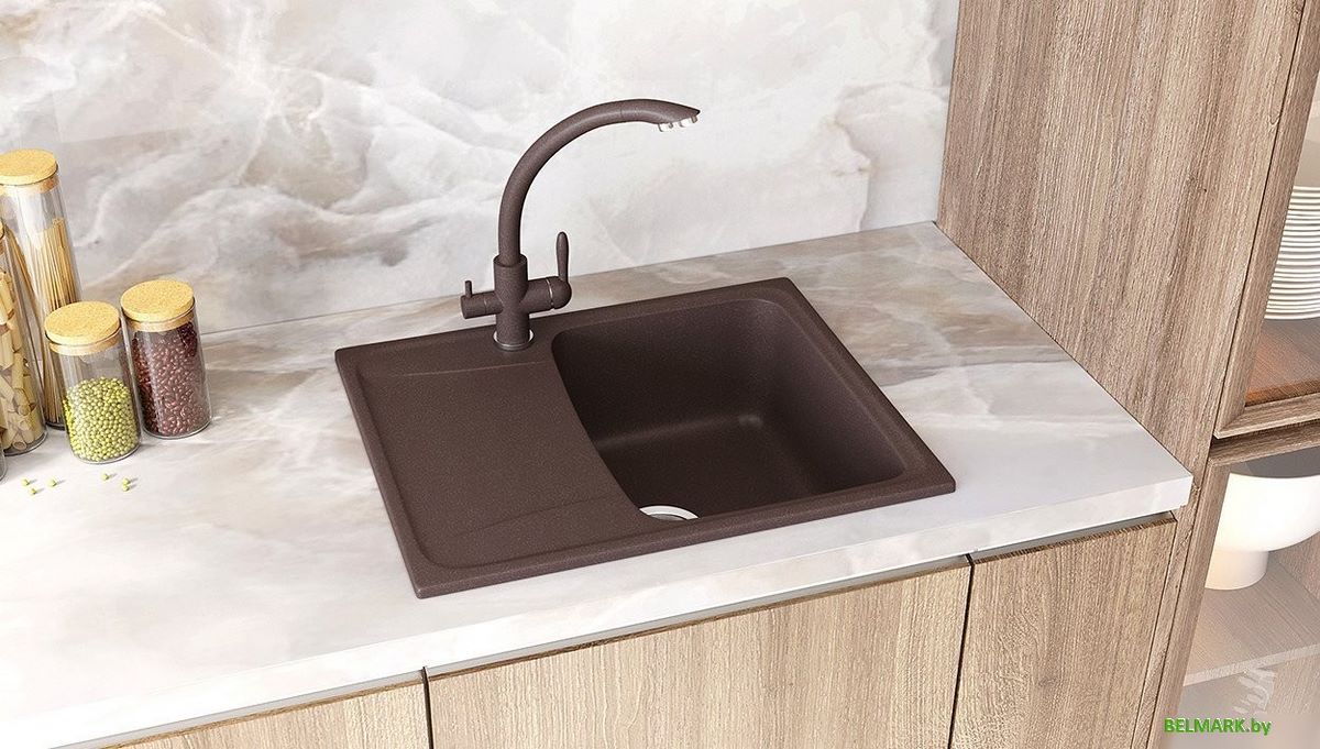 Кухонная мойка Ulgran U-201 (345 шоколад) - фото2