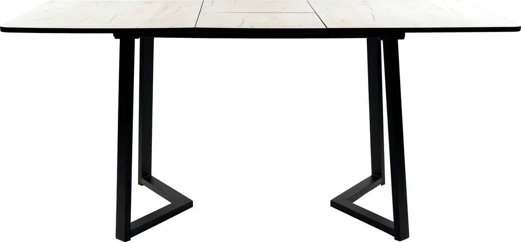 Кухонный стол ВВР Миллер (дуб крафт белый/черный №5, ЛДСП 120-160/80) - фото2