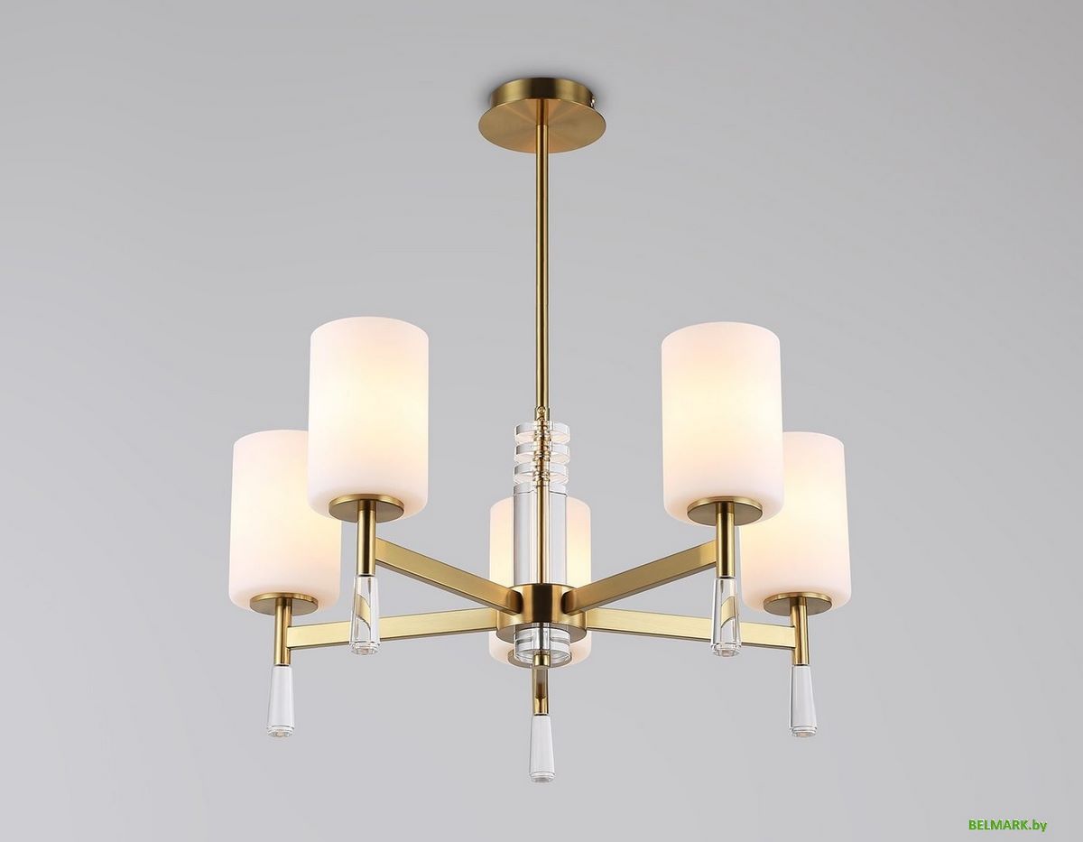 Подвесная люстра Ambrella LH56261/5 BS/FR (латунь/белый матовый) - фото2