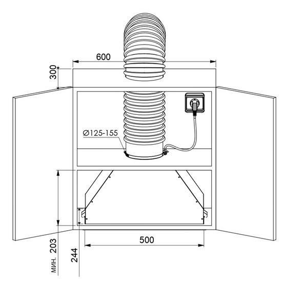 Кухонная вытяжка ZUGEL ZHI523B - фото2
