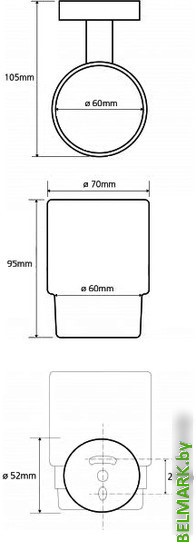 Стакан для зубной щетки и пасты Bemeta Trend-i 104110018F - фото2