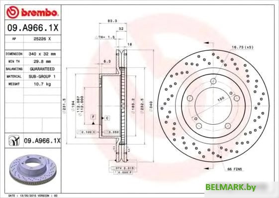 Brembo 09A9661X - фото