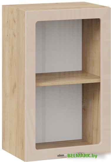 Шкаф навесной Трия Весна 1В45С (дуб крафт золотой/кофе с молоком) - фото