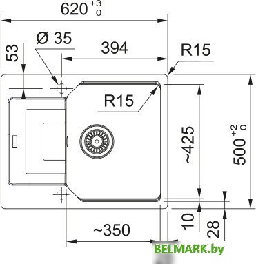 Кухонная мойка Franke Urban UBG 611-62 114.0687.268 (матовый черный) - фото2