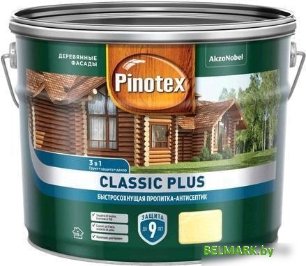 Антисептик Pinotex Classic Plus 3 в 1 9 л (сосна) - фото