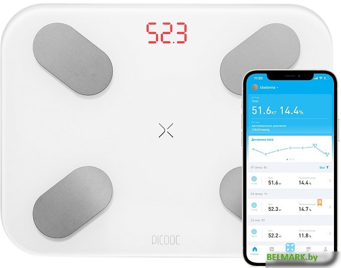 Напольные весы Picooc S1 Pro V2 (белый) - фото