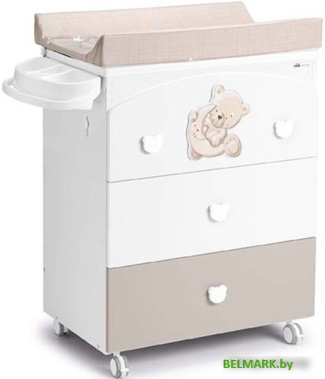 Детский комод CAM Cassettiera (Лунный Медведь, белый/бежевый) - фото