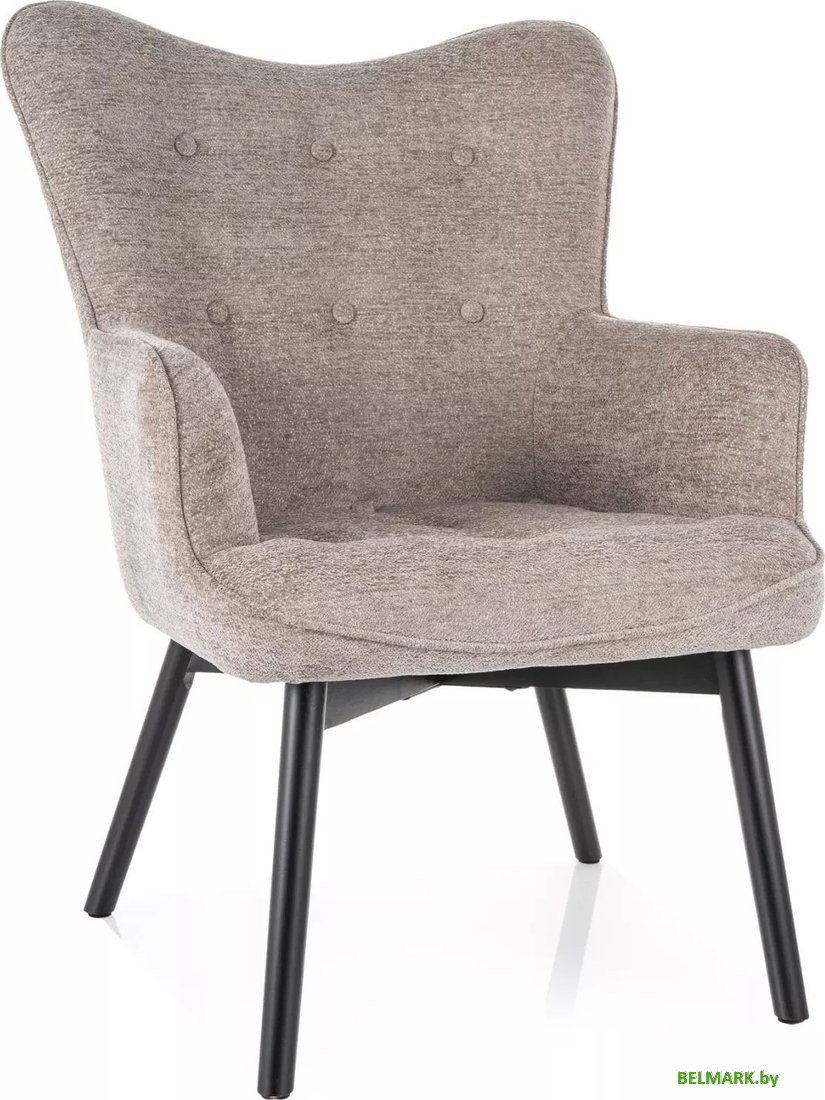 Интерьерное кресло Signal Carmen Raven 30 т (емно-бежевый/черный мат) - фото