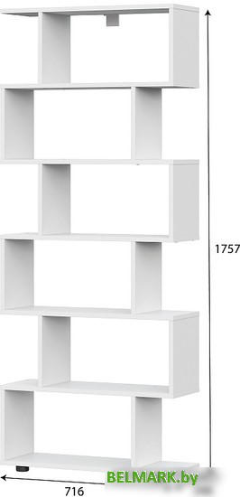 Стеллаж NN мебель Токио змейка 00-00106233 (белый текстурный) - фото2