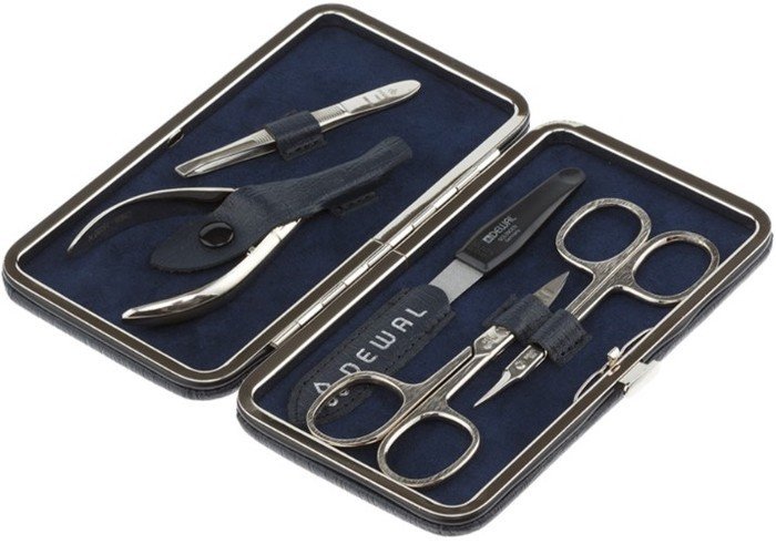 Набор для маникюра и педикюра Dewal 903BLUE (синий) - фото