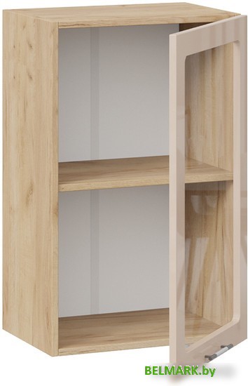 Шкаф навесной Трия Весна 1В45С (дуб крафт золотой/кофе с молоком) - фото2