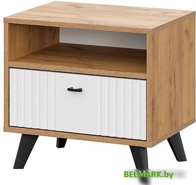 Тумба SV-Мебель Милан 00-00108380 (дуб золотой/белый матовый) - фото