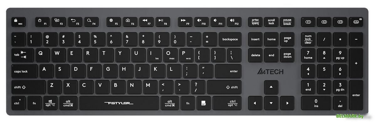Клавиатура A4Tech Fstyler FBX50C (серый/черный) - фото