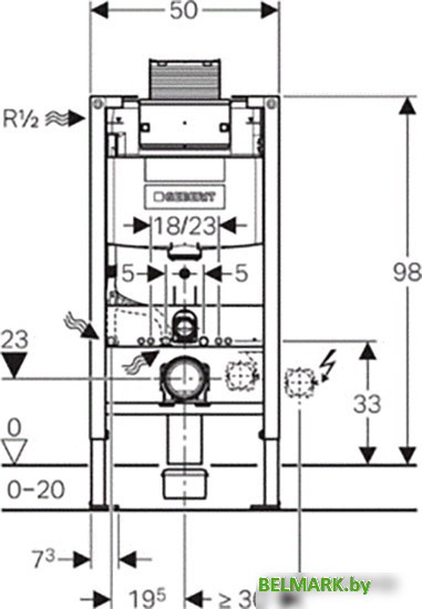 Инсталляция для унитаза Geberit Omega 12 111.030.00.1 - фото2