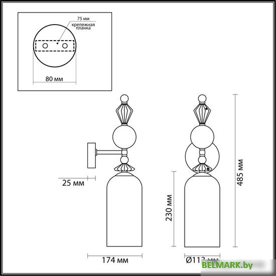 Бра Odeon Light Bizet 4893/1WA - фото2