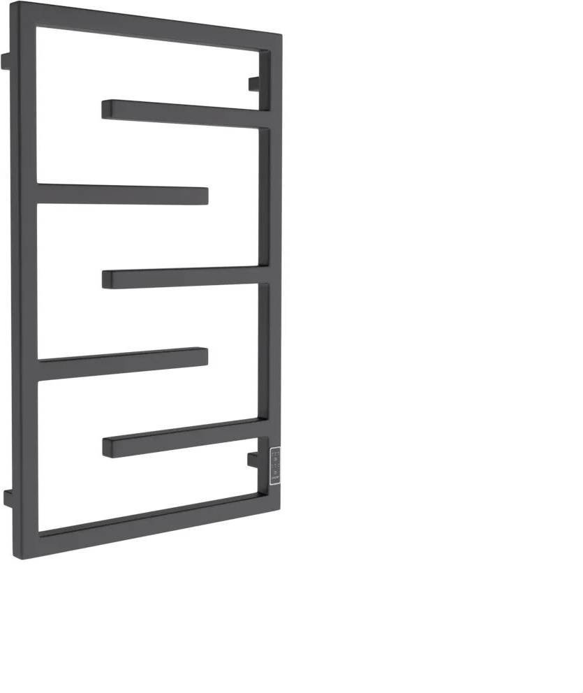 Полотенцесушитель Маргроид Ferrum Preim СНШ профильный 80*50 Черный матовый, скрытого монтажа, таймер справа - фото