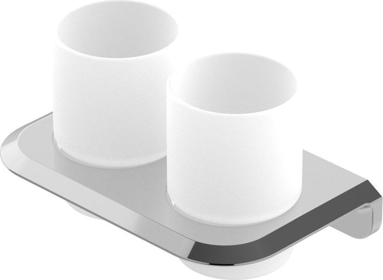 Набор стаканов для зубной щетки и пасты Cezares LINER-TUMDS-01 (хром) - фото