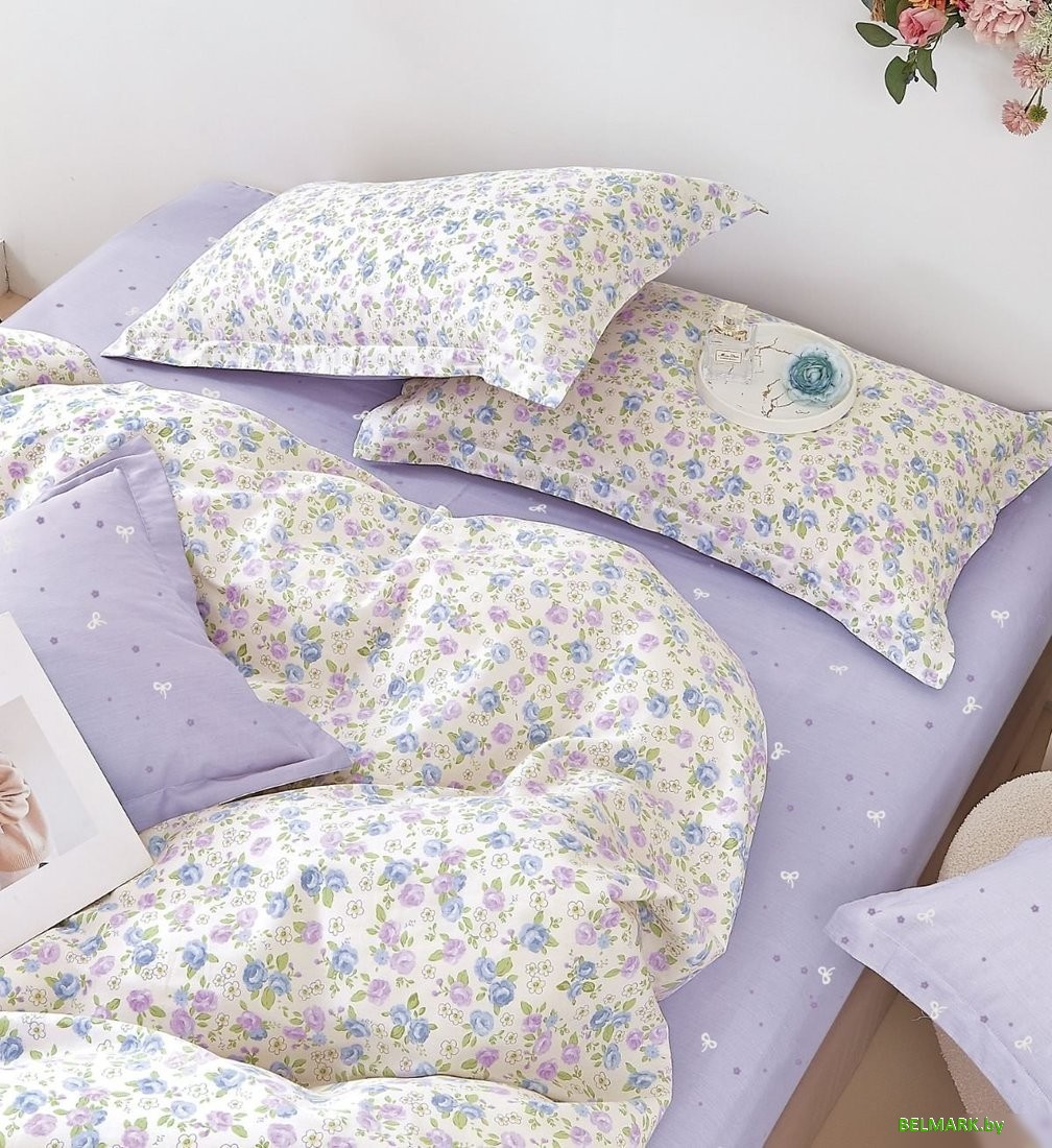 Постельное белье Реноме Евро Темно-синяя коллекция ПП 7437 (сатин) - фото