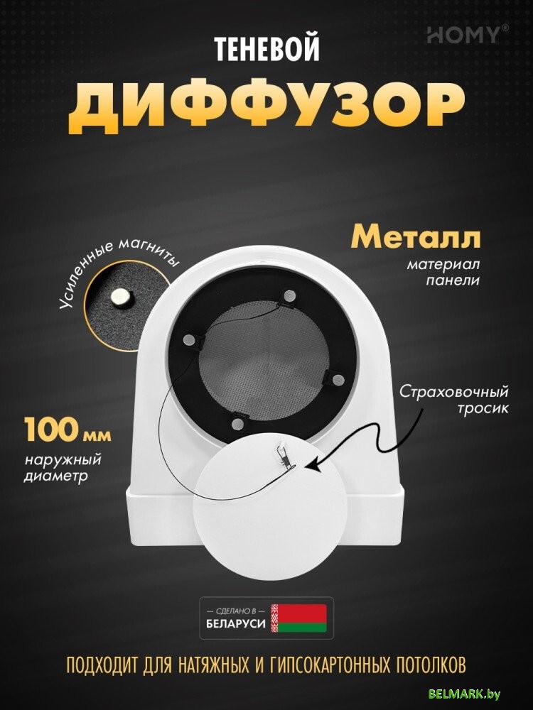 Вентиляционная решетка HOMY AO100W - фото