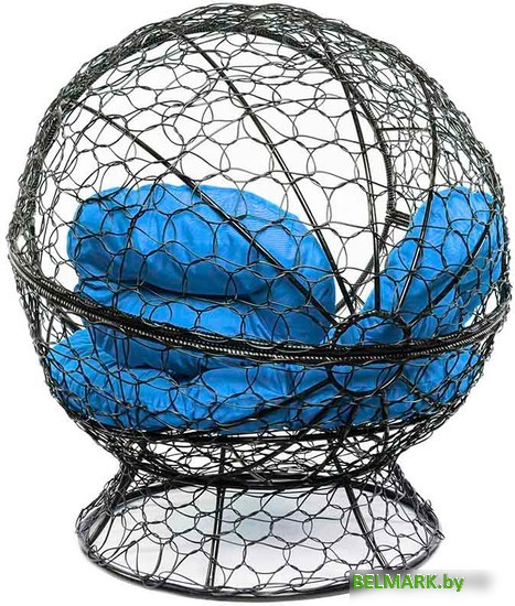 Кресло M-Group Апельсин 11520410 (черный ротанг/синяя подушка) - фото2