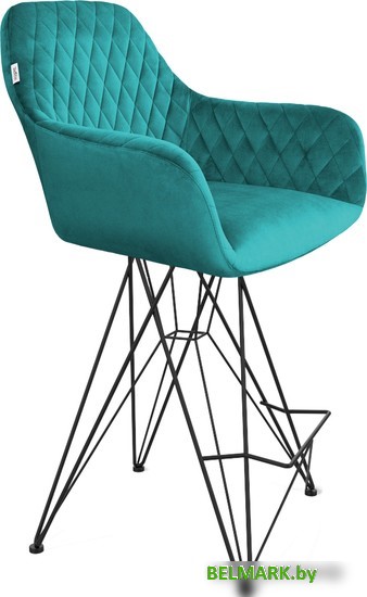Стул с подлокотниками Sheffilton SHT-ST38/S66-1 (альпийский бирюзовый/черный муар) - фото